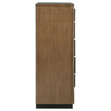 Terrace Ash Brown 5-Drawer Chest from Coaster - Luna Furniture