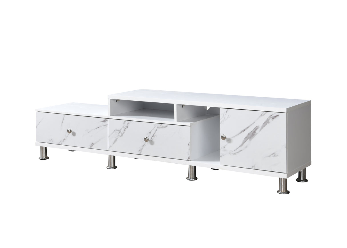 Tessa White Tv Stand from Crown Mark - Luna Furniture