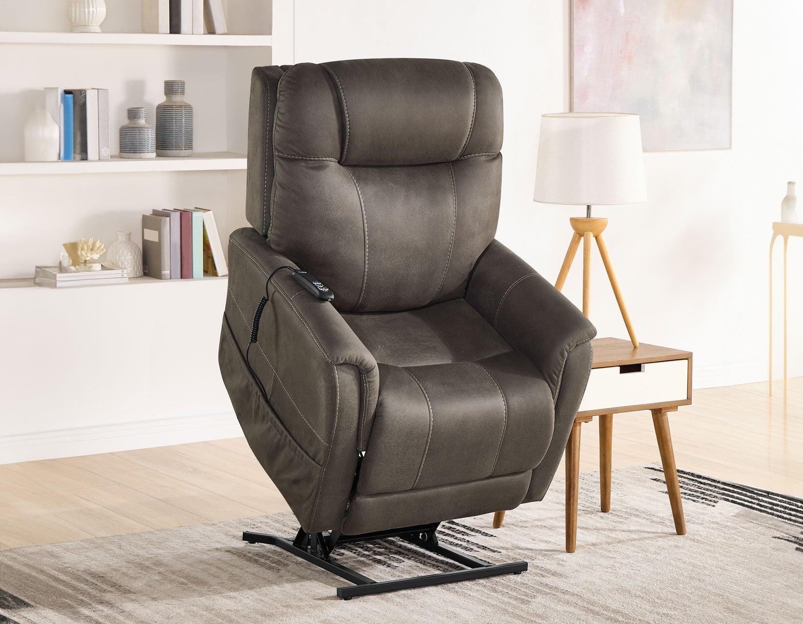Thames Walnut Power Lift Chair with Power Headrest – Luna Furniture