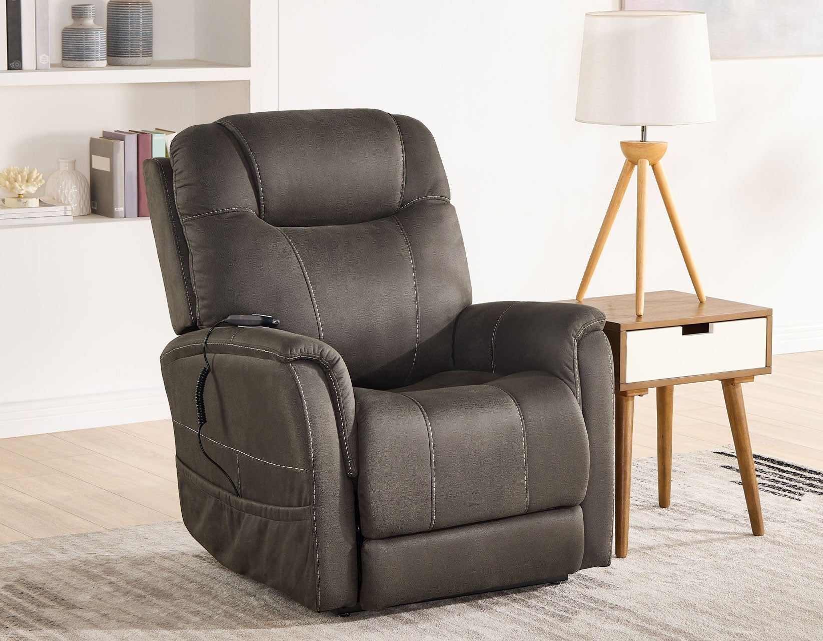 Steve Silver Thames Walnut Power Lift Chair with Power Headrest