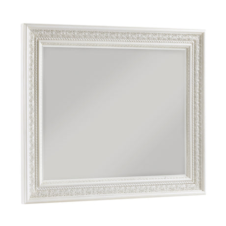 Theodora Pearl White Mirror (Mirror Only) from Homelegance - Luna Furniture