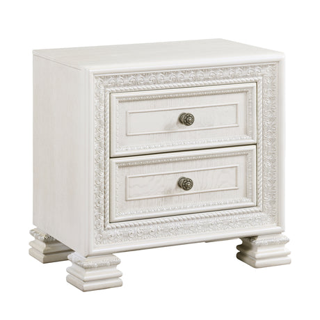 Theodora Pearl White Nightstand from Homelegance - Luna Furniture