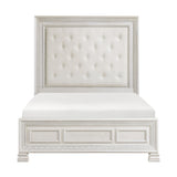 Theodora Pearl White King Panel Bed from Homelegance - Luna Furniture