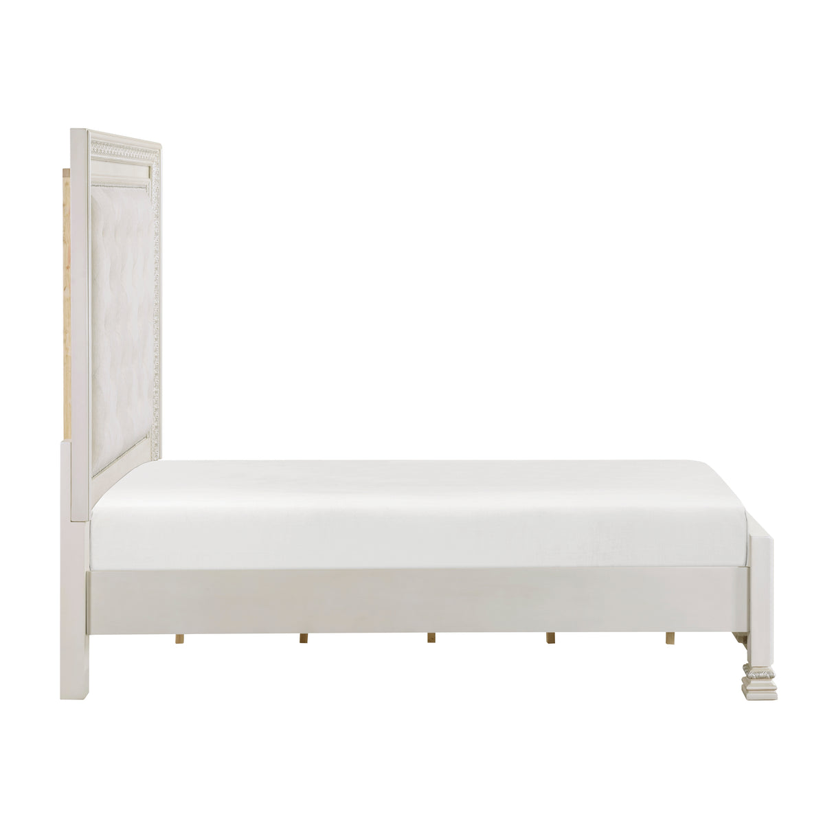 Theodora Pearl White King Panel Bed from Homelegance - Luna Furniture