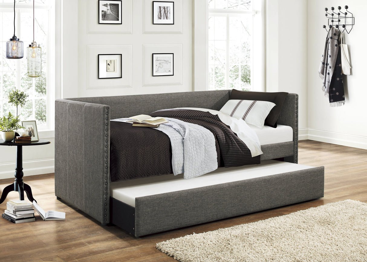 Therese Gray Daybed with Trundle from Homelegance - Luna Furniture