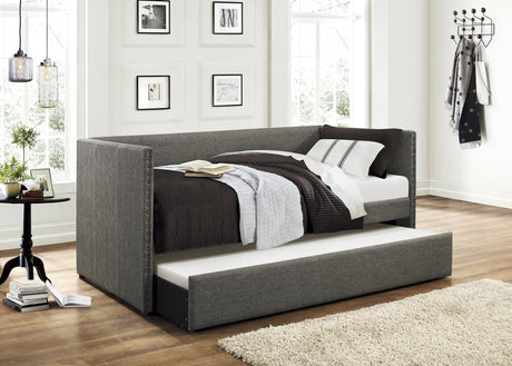 Therese Gray Daybed with Trundle from Homelegance - Luna Furniture