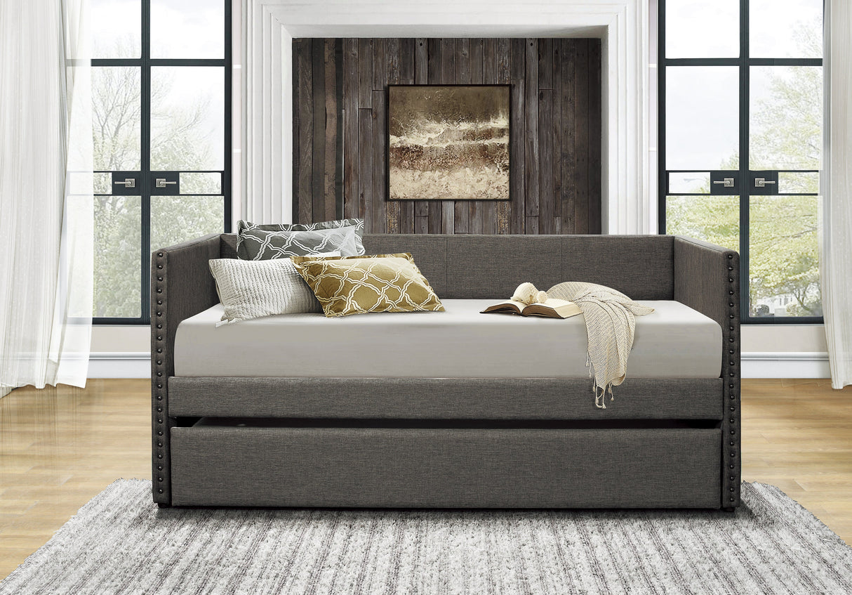 Therese Gray Daybed with Trundle from Homelegance - Luna Furniture