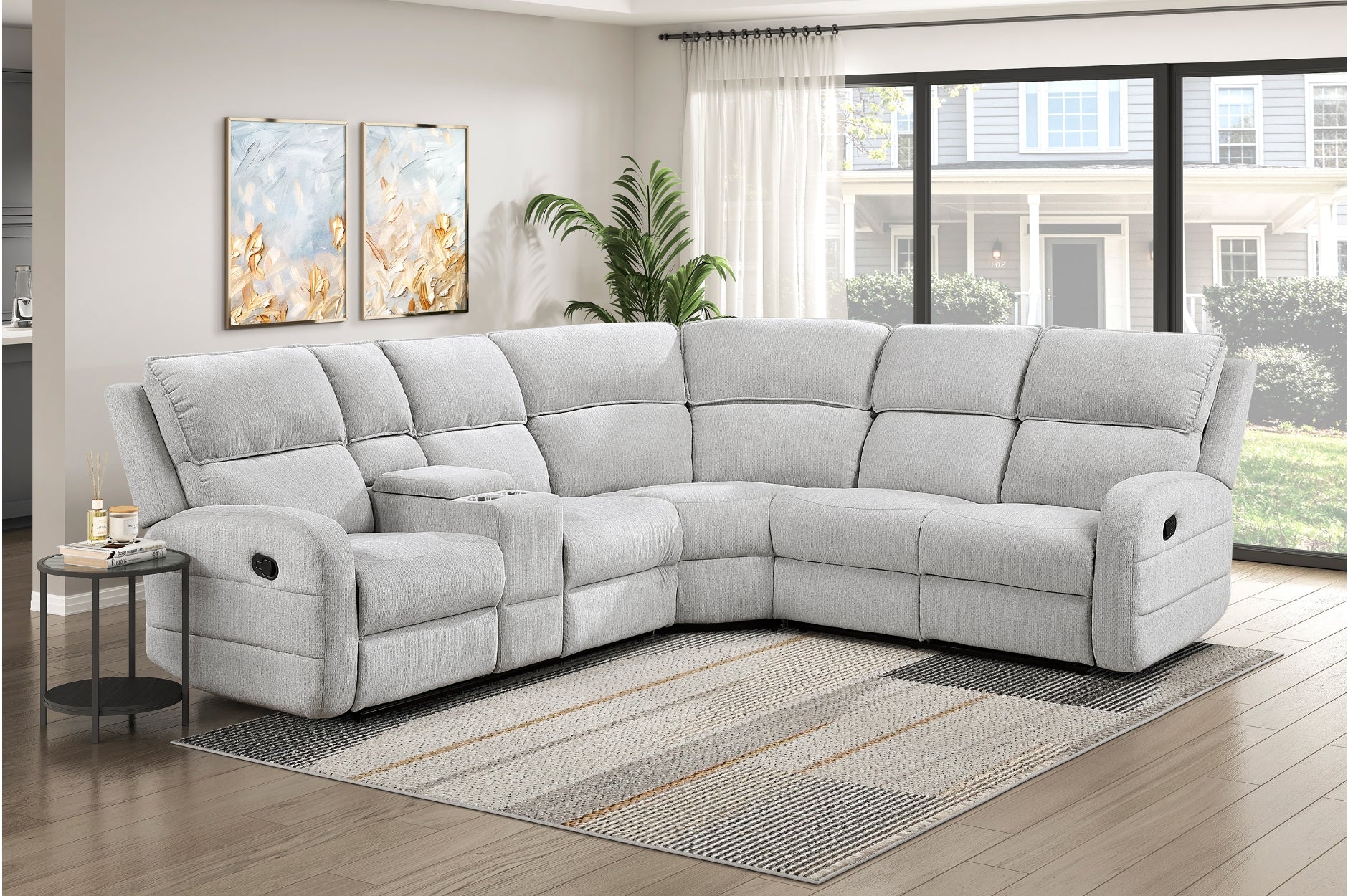 Homelegance Thorne Gray 3-Piece Reclining Sectional with Left
