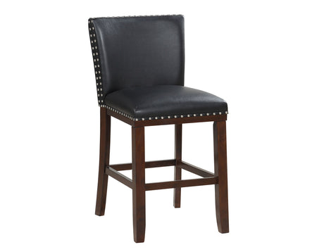 Tiffany 24″ Counter Stool, Black Vegan Leather, Set of 2 from Steve Silver - Luna Furniture