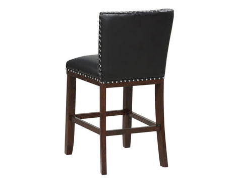 Tiffany 24″ Counter Stool, Black Vegan Leather, Set of 2 from Steve Silver - Luna Furniture