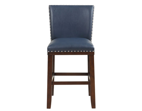 Tiffany 24″ Counter Stool, Navy Leatherette, Set of 2 from Steve Silver - Luna Furniture