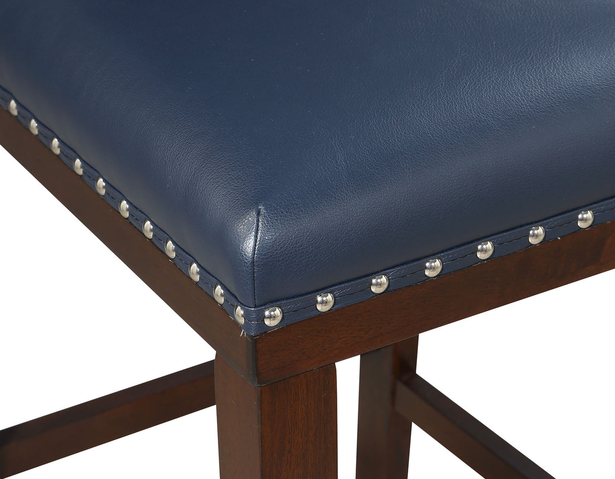 Tiffany 24″ Counter Stool, Navy Leatherette, Set of 2 from Steve Silver - Luna Furniture