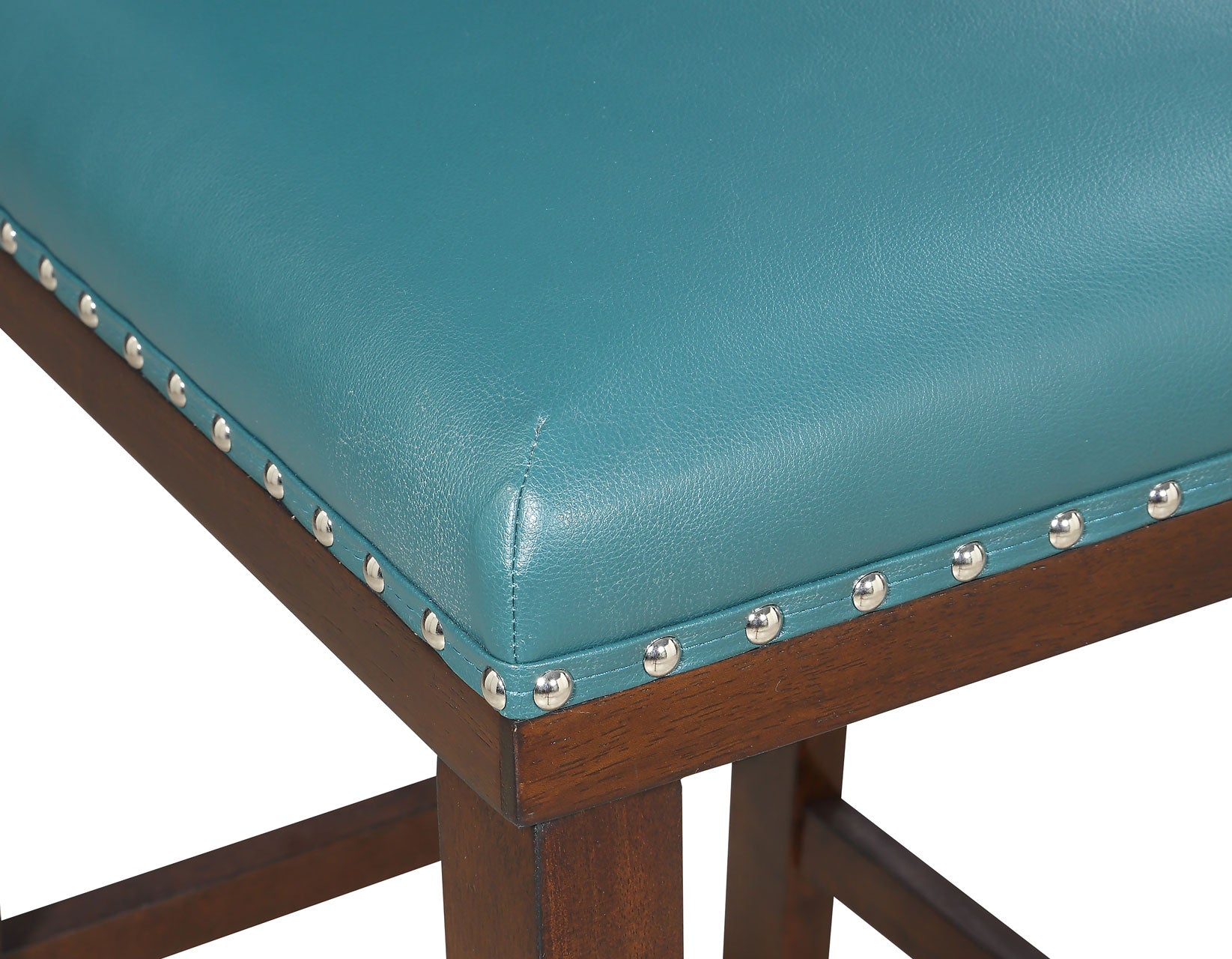 Tiffany 24″ Counter Stool, Peacock Leatherette, Set of 2 – Luna