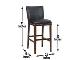 Tiffany 30″ Bar Stool, Black, Set of 2 from Steve Silver - Luna Furniture