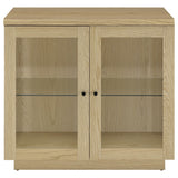 Tilbury Light Oak 2-Door Glass Front Accent Display Cabinet from Coaster - Luna Furniture