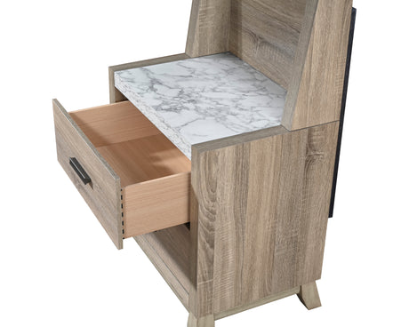 Tilston Natural Nightstand With Wall Panel from Crown Mark - Luna Furniture