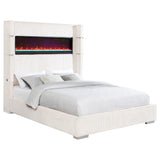 Tisdall Black 67-inch Upholstered Eastern King Fireplace Bed from Coaster - Luna Furniture