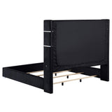 Tisdall Black 67-inch Upholstered Queen Fireplace Bed from Coaster - Luna Furniture