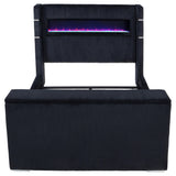 Tisdall Black California King Flame Visualizer TV Bed from Coaster - Luna Furniture