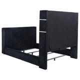 Tisdall Black Eastern King Flame Visualizer Wingback TV Bed from Coaster - Luna Furniture