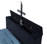 Tisdall Black Eastern King Flame Visualizer Wingback TV Bed from Coaster - Luna Furniture