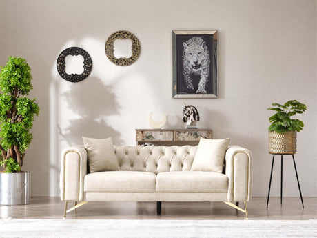 Tivoli Cream Convertible Loveseat from Furnia - Luna Furniture