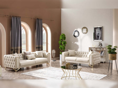 Tivoli Cream Convertible Loveseat from Furnia - Luna Furniture