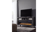 Todoe Gray 65" TV Stand with Electric Fireplace from Ashley - Luna Furniture