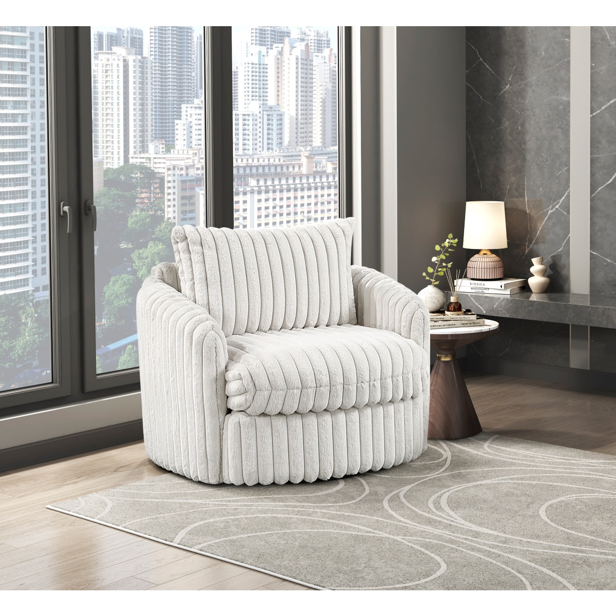 Tomball Beige Swivel Chair from Homelegance - Luna Furniture