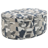 Tomkins Indigo Blue Oval Upholstered Storage Ottoman from Coaster - Luna Furniture