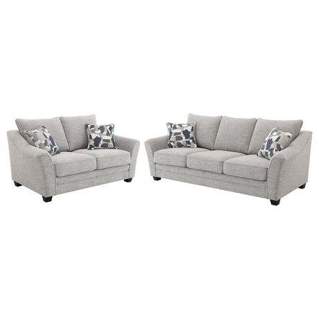 Tomkins Light Gray 2-Piece Boucle Upholstered Sofa Set from Coaster - Luna Furniture