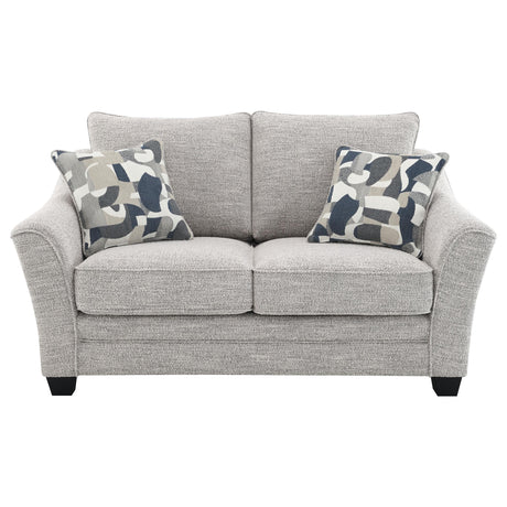 Tomkins Light Gray Boucle Upholstered Loveseat from Coaster - Luna Furniture