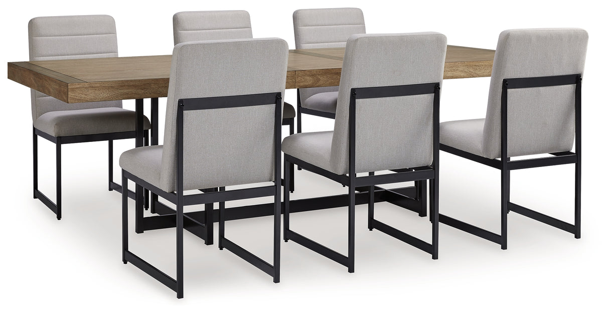 Tomtyn Dining Table and 6 Chairs in Light Brown from Ashley Furniture - Luna Furniture