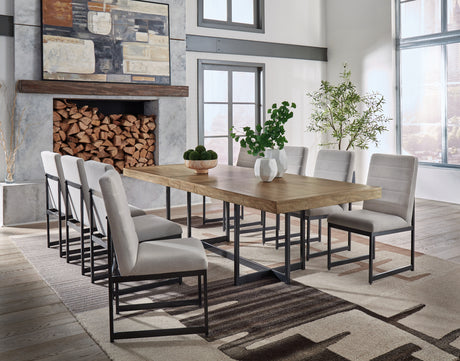 Tomtyn Dining Table and 8 Chairs in Light Brown from Ashley - Luna Furniture