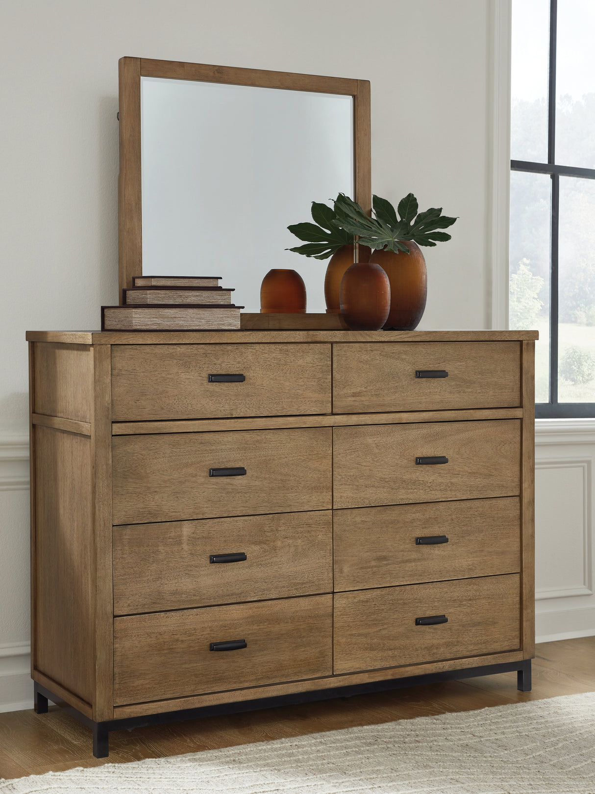 Tomtyn Light Brown Dresser and Mirror