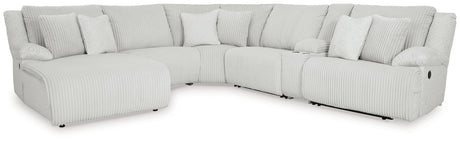 Top Tier Alloy 6-Piece LAF Chaise Reclining Sectional from Ashley - Luna Furniture