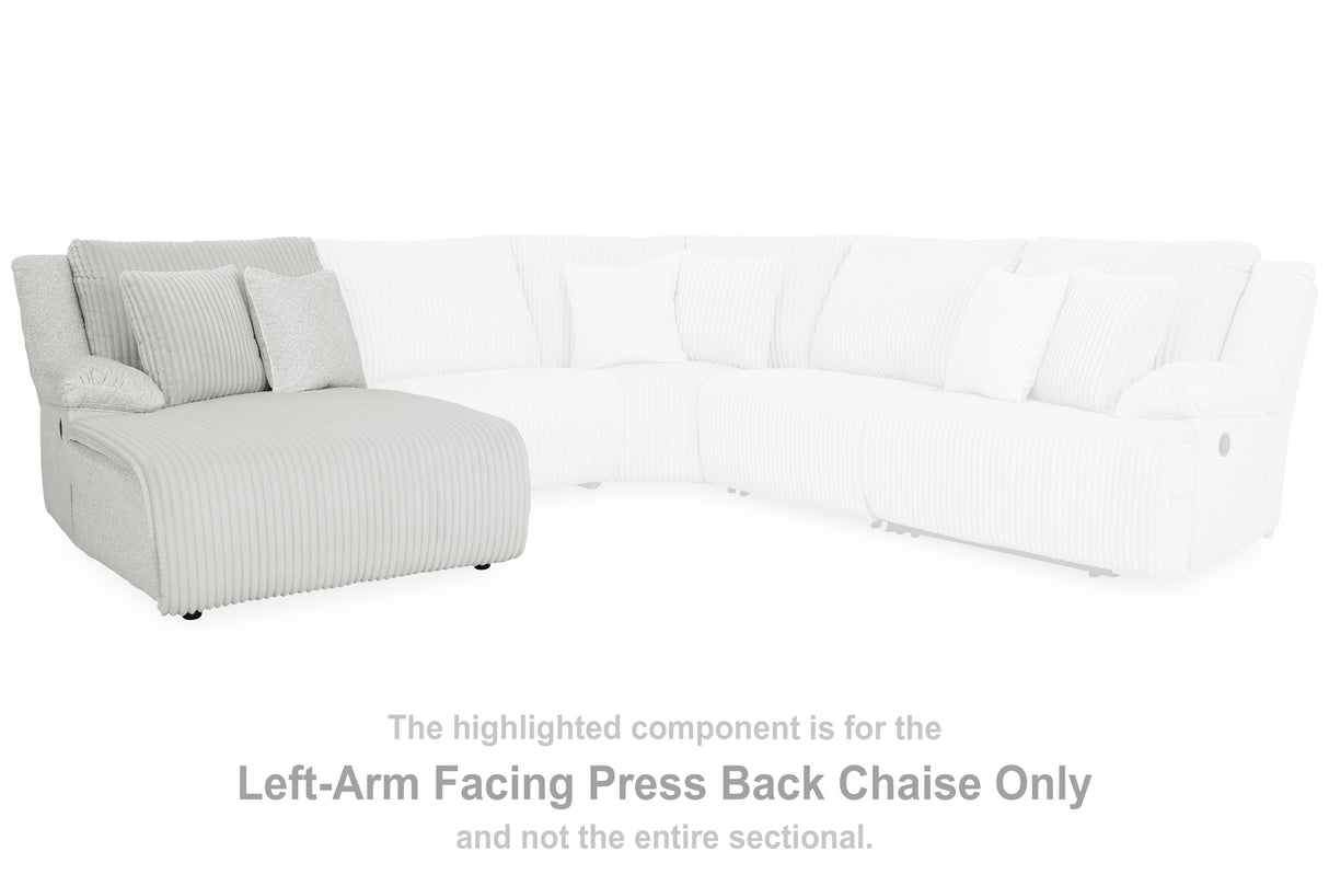 Top Tier Alloy Left-Arm Facing Press Back Chaise from Ashley - Luna Furniture