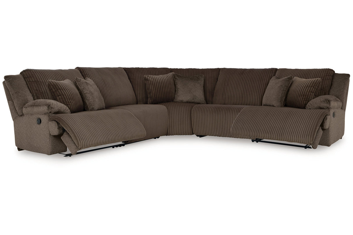 Top Tier Chocolate 5-Piece Reclining Sectional from Ashley - Luna Furniture
