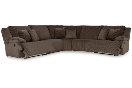 Top Tier Chocolate 5-Piece Reclining Sectional from Ashley - Luna Furniture