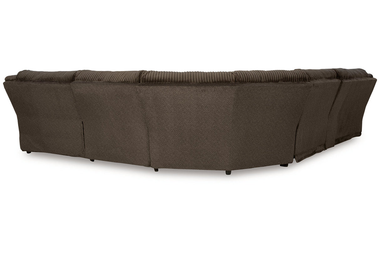 Top Tier Chocolate 6-Piece RAF Chaise Reclining Sectional from Ashley - Luna Furniture