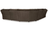 Top Tier Chocolate 6-Piece RAF Chaise Reclining Sectional from Ashley - Luna Furniture