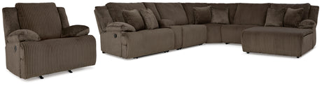Top Tier Chocolate 6-Piece Sectional with Recliner from Ashley - Luna Furniture