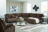 Top Tier Chocolate 6-Piece Sectional with Recliner from Ashley - Luna Furniture