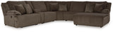 Top Tier Chocolate 6-Piece Sectional with Recliner from Ashley - Luna Furniture