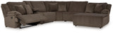 Top Tier Chocolate 6-Piece Sectional with Recliner from Ashley - Luna Furniture