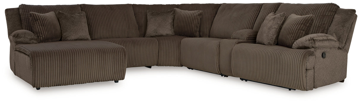Top Tier Chocolate 6-Piece Sectional with Recliner from Ashley - Luna Furniture