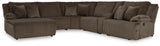 Top Tier Chocolate 6-Piece Sectional with Recliner from Ashley - Luna Furniture