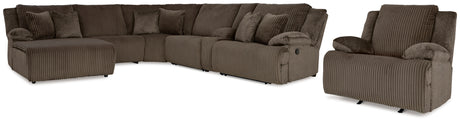 Top Tier Chocolate 6-Piece Sectional with Recliner from Ashley - Luna Furniture