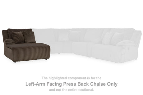 Top Tier Chocolate Left-Arm Facing Press Back Chaise from Ashley - Luna Furniture