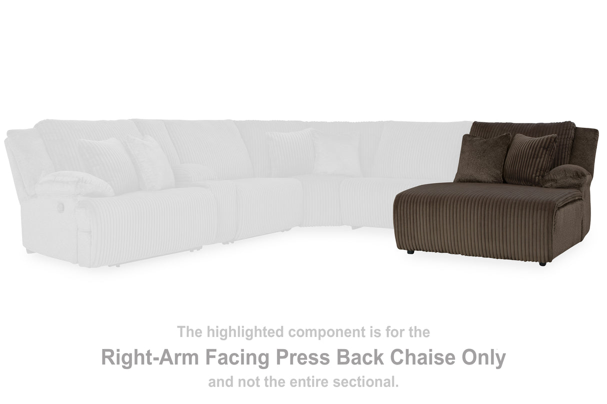 Top Tier Chocolate Right-Arm Facing Press Back Chaise from Ashley - Luna Furniture